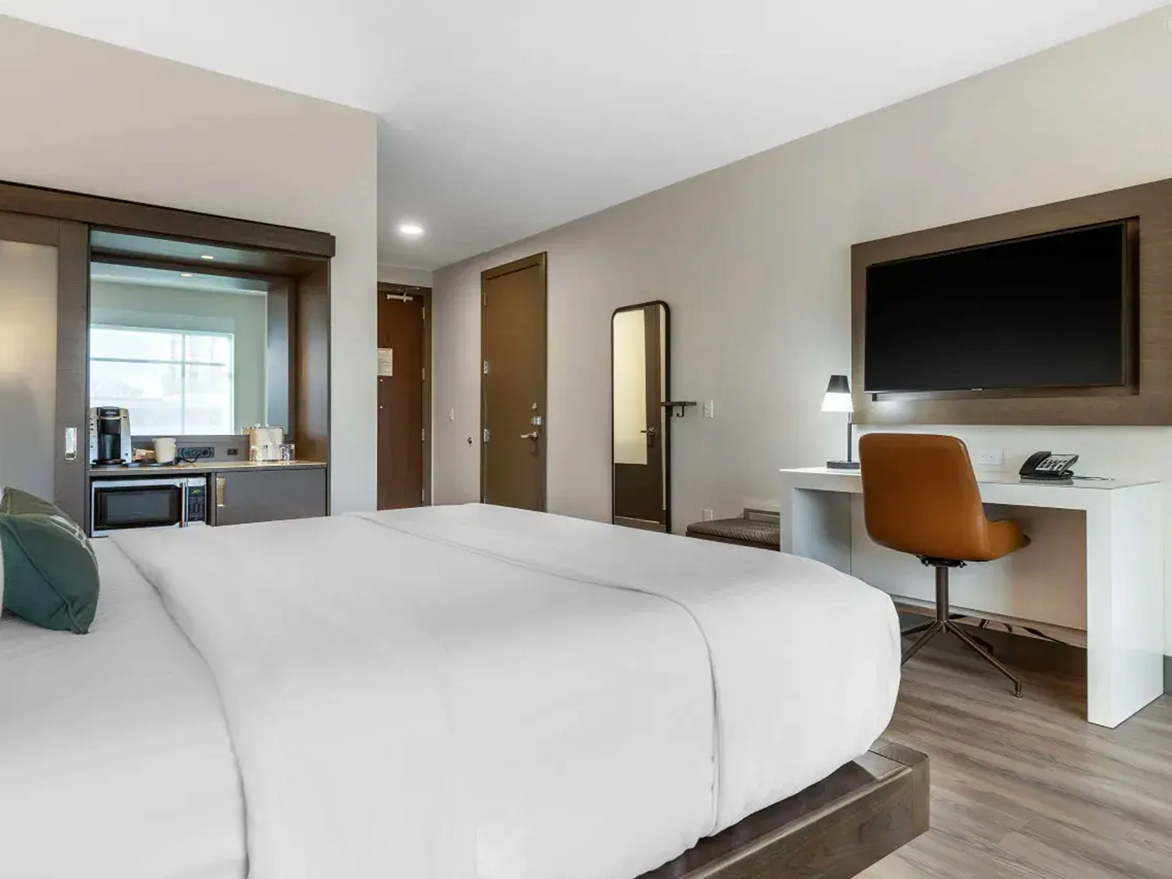 Cambria Hotel Wall Mounted TV Accent Board and Integrated Media Console Unit