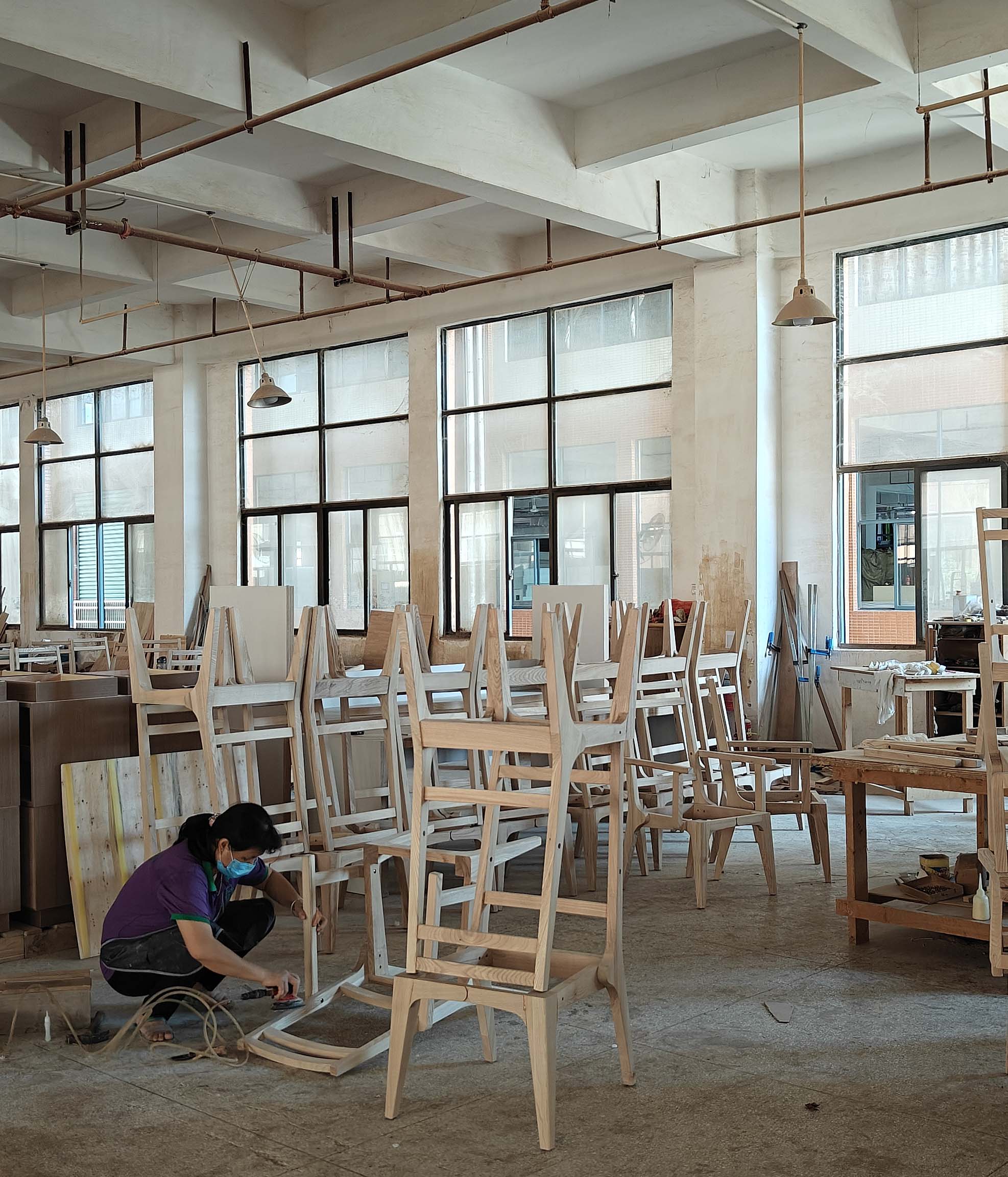 Craftsman Polishing Wood