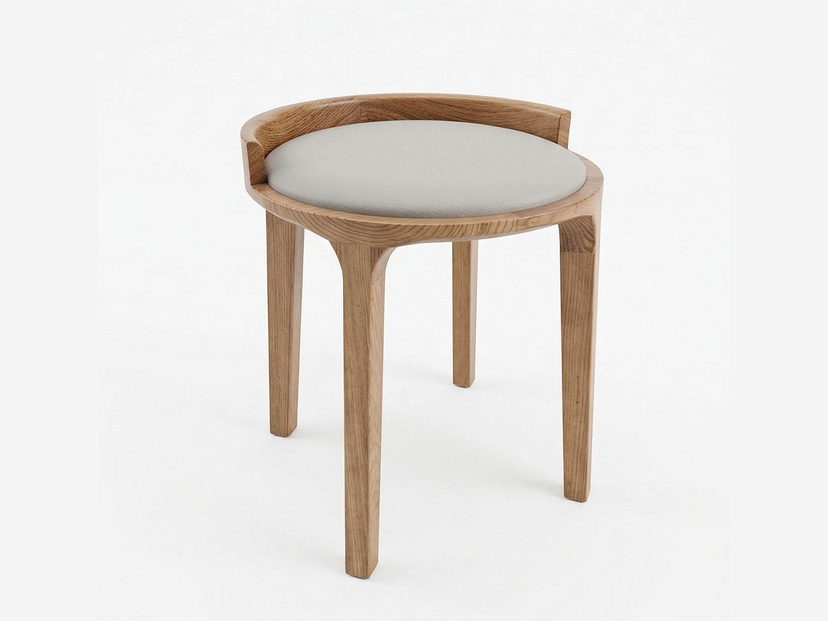 商业化妆椅侧角视图，展示靠背设计