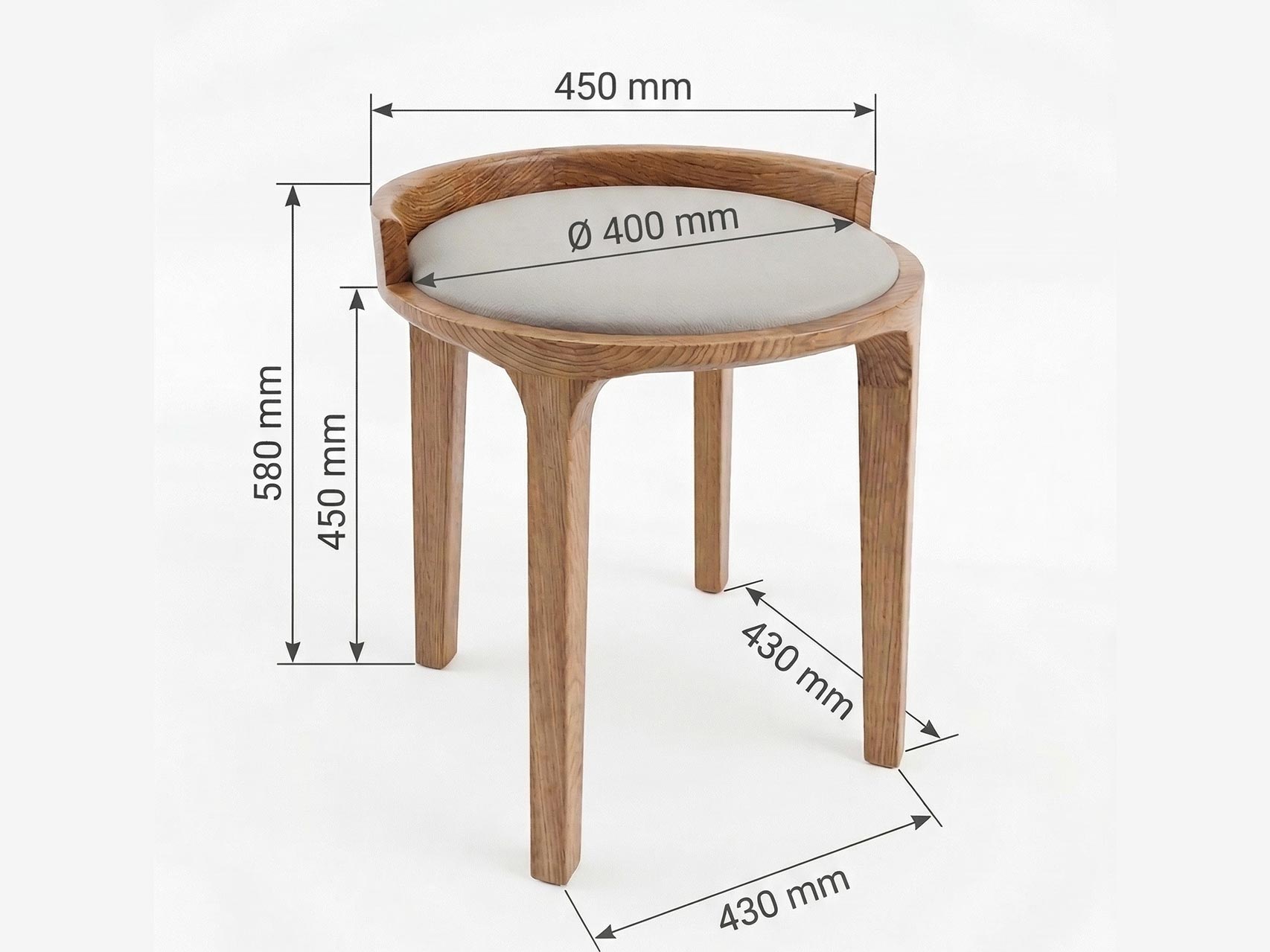 面向B2B酒店项目的定制化妆凳侧面轮廓