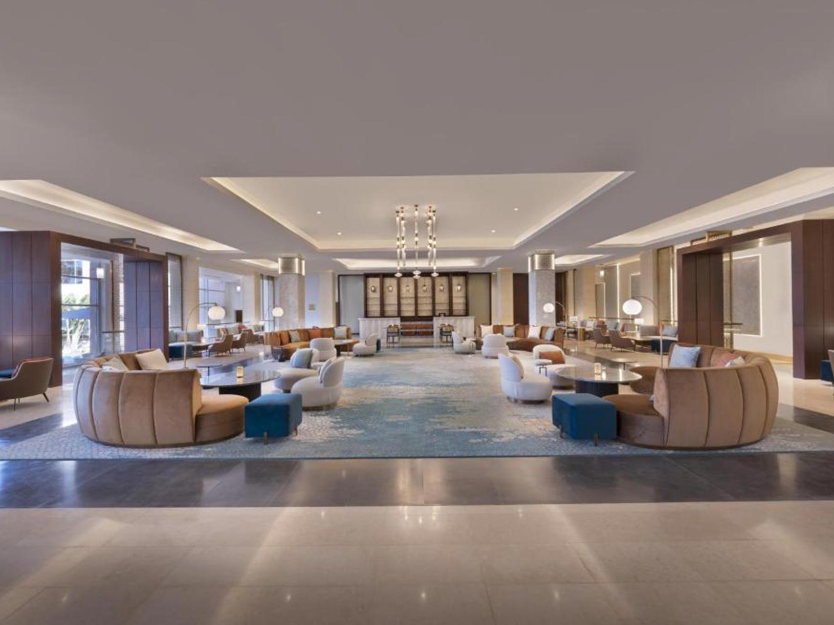 Kempinski Hotel Custom Lobby Curved Sofa