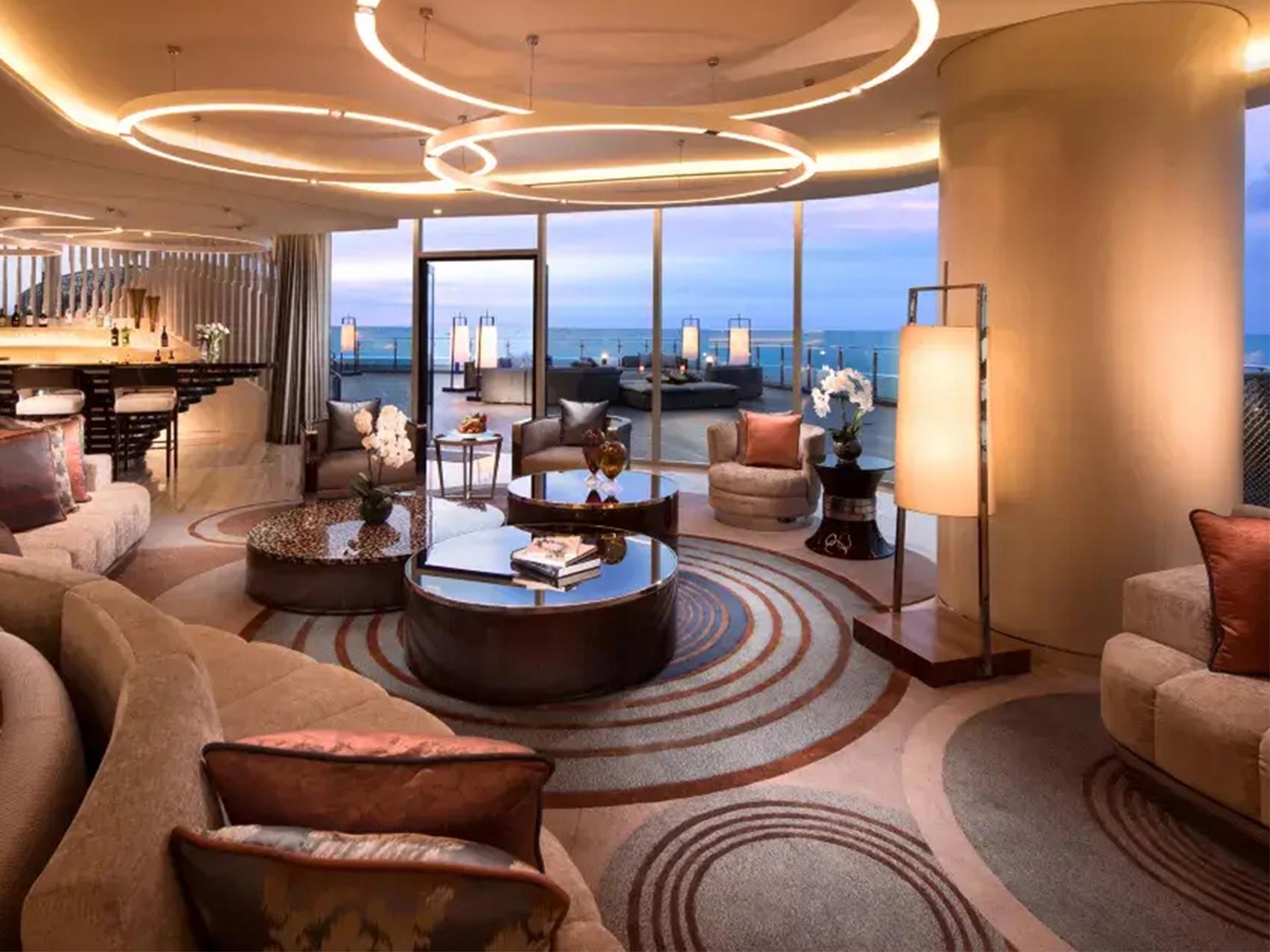 Manila Conrad Hotel Luxury Lobby Lounge Sofas