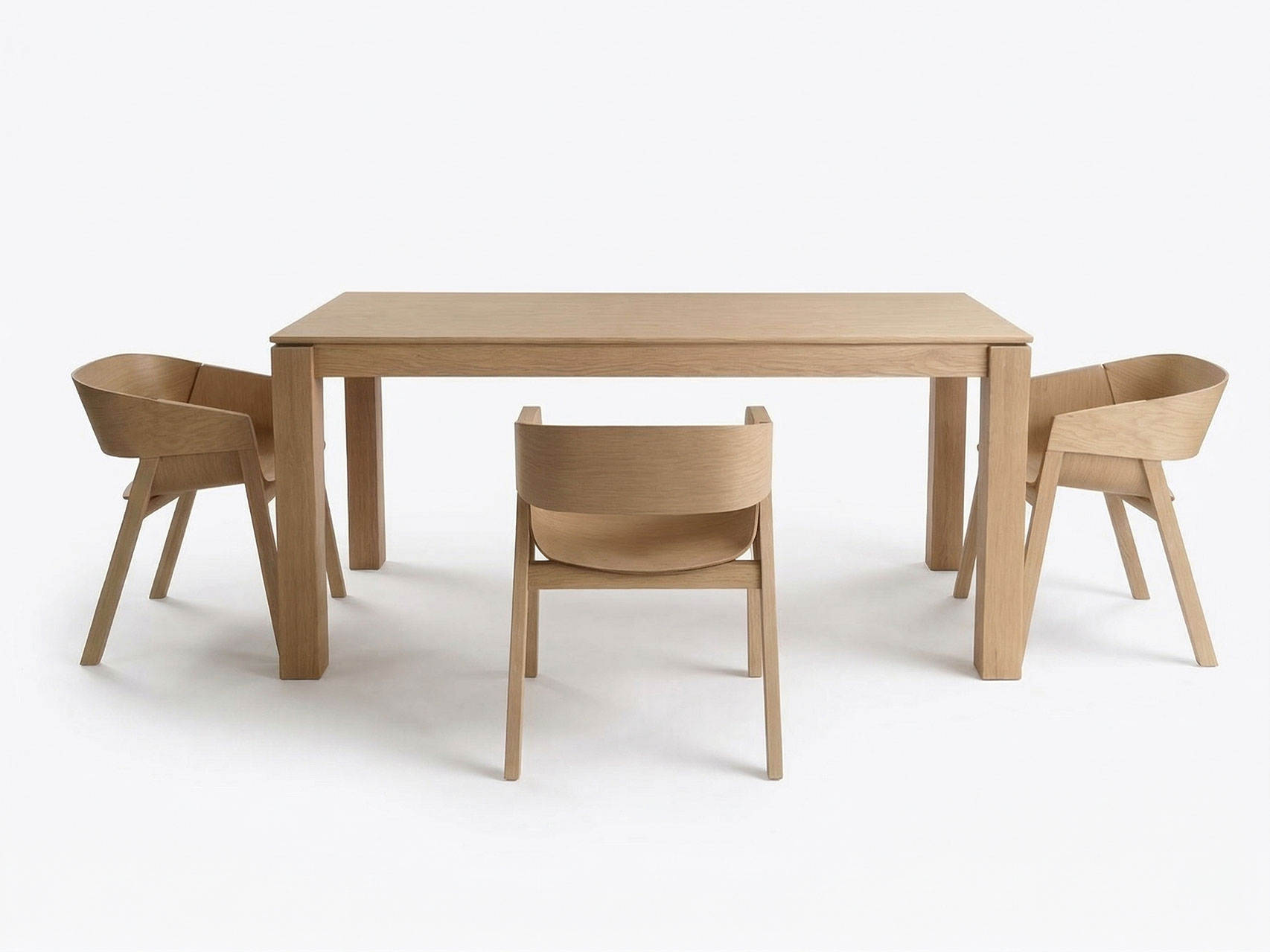 现代B2B木制餐桌椅主位空间展示